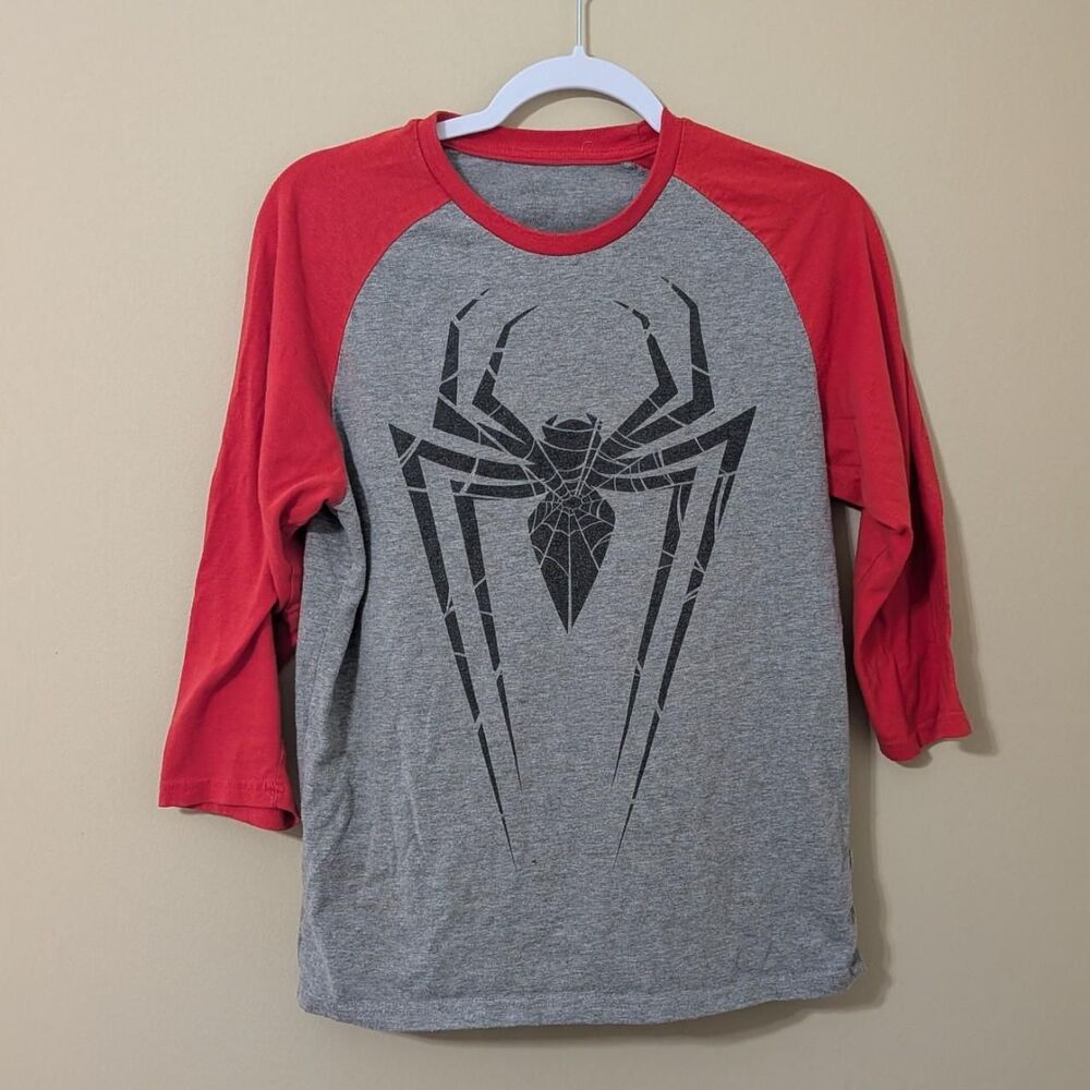 Spider-Man Grey Kids Spider Tee With Red 3/4 Sleeves